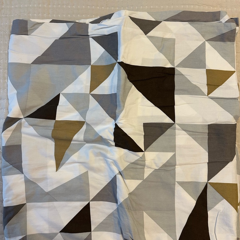 Amazon Geometric Duvet Cover - White, Gray, Brown
